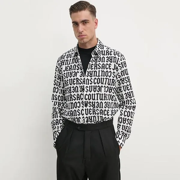 Áo Sơ Mi Nam Versace Jeans Couture Regular Fit 77GAL2R0 NS469 L02 Màu Đen Trắng Size 44 - Thời trang - Vua Hàng Hiệu