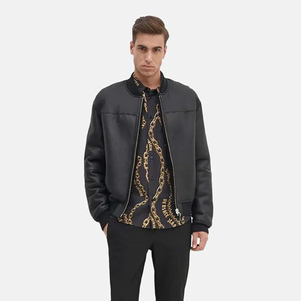 Áo Sơ Mi Nam Versace Jeans Couture Regular Shirt 77GAL2R1 NS485 G89 Màu Đen Size 44