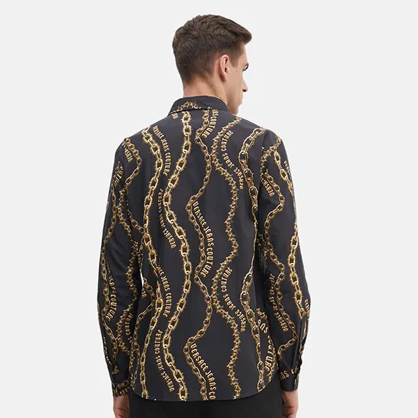 Áo Sơ Mi Nam Versace Jeans Couture Regular Shirt 77GAL2R1 NS485 G89 Màu Đen Size 44