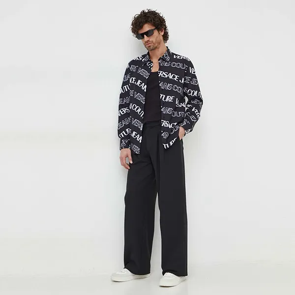 Áo Sơ Mi Nam Versace Jeans Couture Shirt 76GAL2R0 NS405 899 Màu Đen Size 44