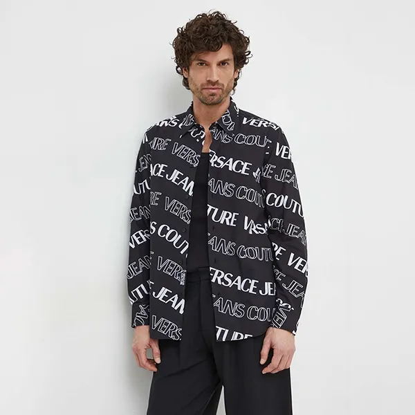 Áo Sơ Mi Nam Versace Jeans Couture Shirt 76GAL2R0 NS405 899 Màu Đen Size 44