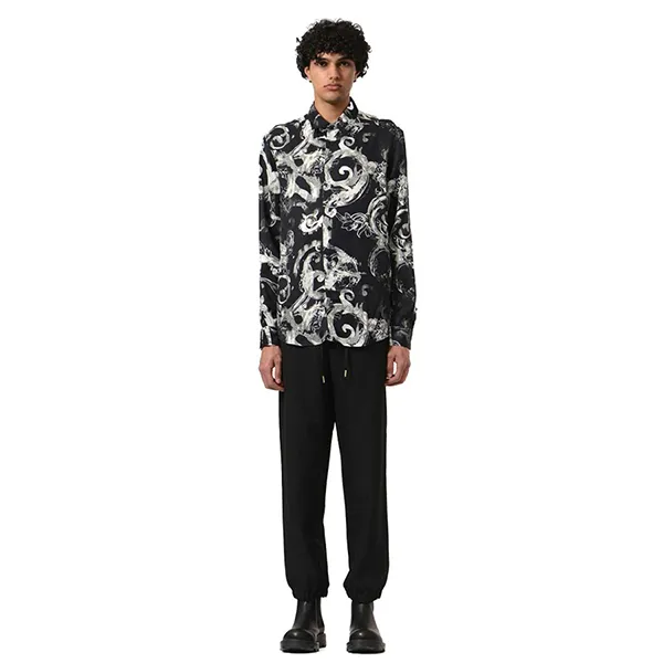 Áo Sơ Mi Nam Versace Jeans Couture Shirt 76GAL2R0 NS407 899 Màu Đen Trắng Size 46