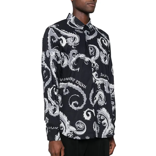 Áo Sơ Mi Nam Versace Jeans Couture Slim Fit Shirt 77GAL2S0 NS510 KJ2 Màu Đen Size 44