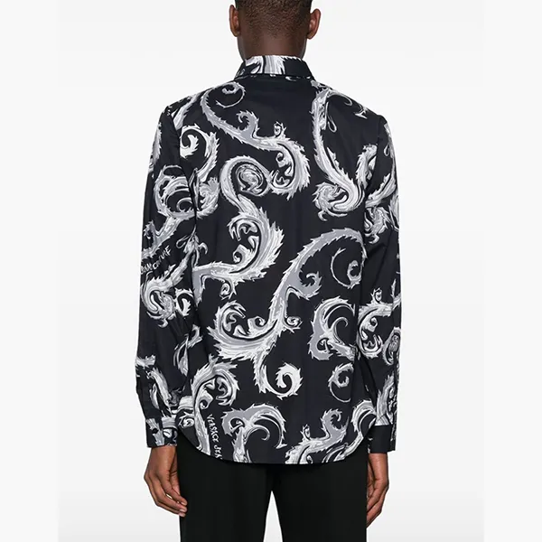Áo Sơ Mi Nam Versace Jeans Couture Slim Fit Shirt 77GAL2S0 NS510 KJ2 Màu Đen Size 44