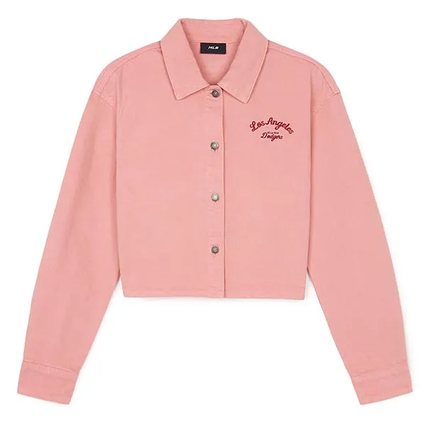 Áo Sơ Mi Nữ MLB Varsity Culsive Embroidered Crop Denim Shirt
