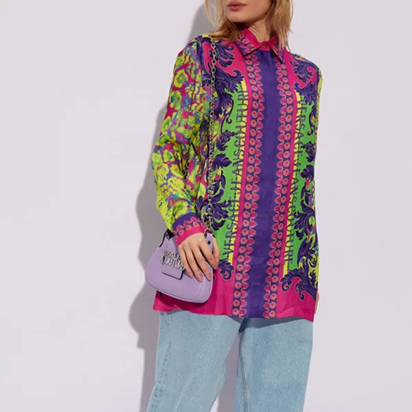 Áo Sơ Mi Nữ Versace Jeans Couture Printed Shirt 76HAL2P2 NS448 609 Phối Màu Size 38