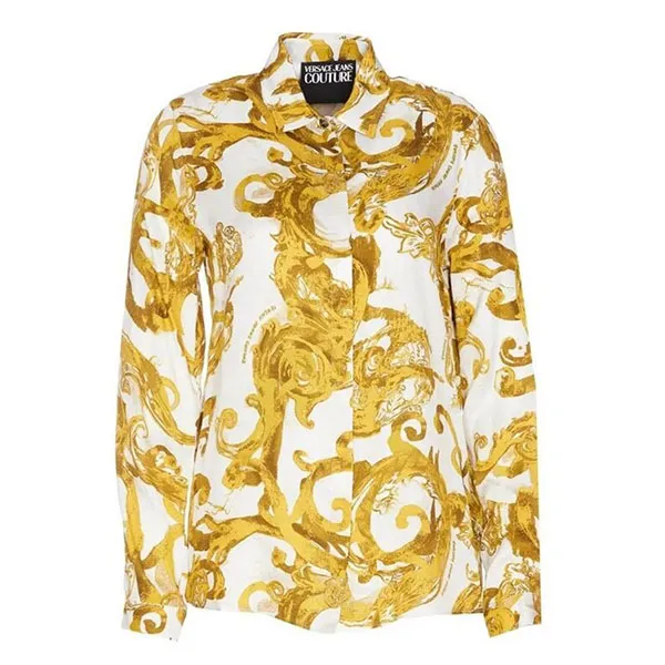 Áo Sơ Mi Nữ Versace Jeans Couture Watercolor 76HAL201-NS407-G03 Màu Trắng Size 38