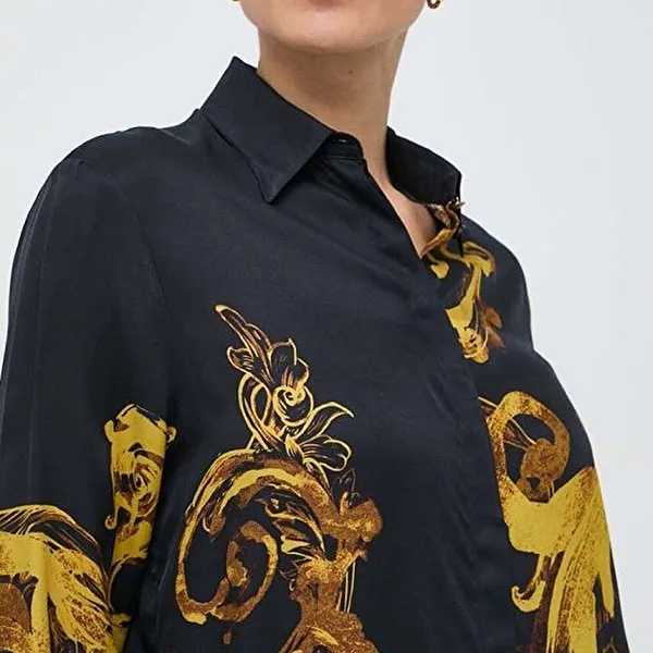 Áo Sơ Mi Nữ Versace Jeans Couture Watercolor 76HAL2P2 NS409 G89 Màu Đen Size 36