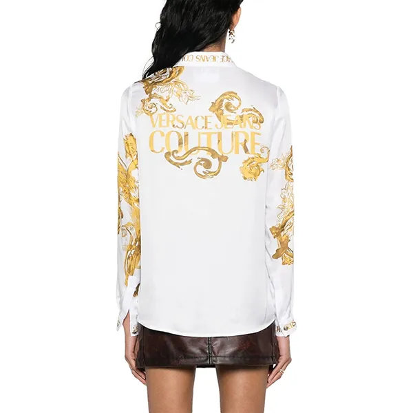 Áo Sơ Mi Nữ Versace Jeans Couturechain Couture Print Shirt 76HAL2P1 NS459 G03 Màu Trắng Họa Tiết Size 38