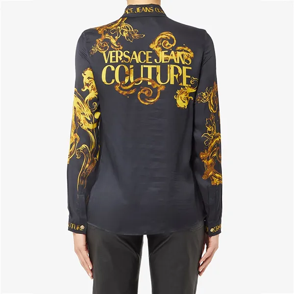 Áo Sơ Mi Nữ Versace Jeans Couturechain Couture Print Shirt 76HAL2P1 NS459 G89 Màu Đen Họa Tiết Size 38