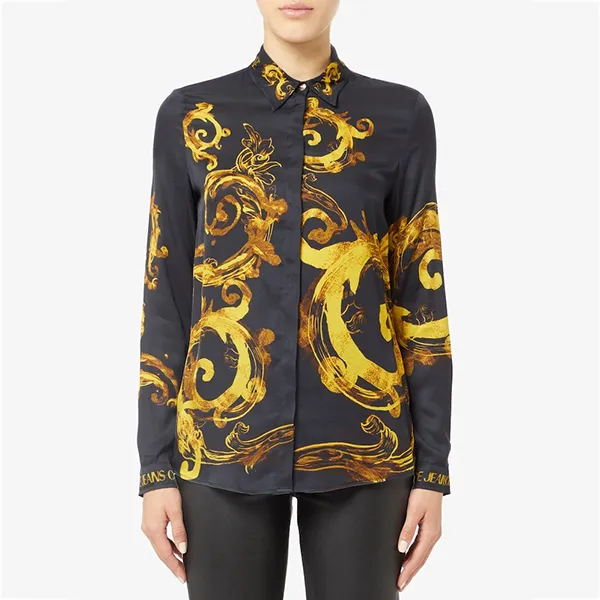 Áo Sơ Mi Nữ Versace Jeans Couturechain Couture Print Shirt 76HAL2P1 NS459 G89 Màu Đen Họa Tiết Size 38
