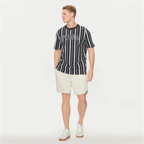 Áo Thun Nam Puma Men's Round Neck Short Sleeve Striped TShirt Squad 678973_01 Màu Đen Kẻ Size S