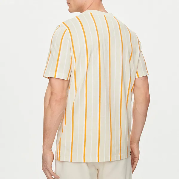 Áo Thun Nam Puma Men's Round Neck Short Sleeve Striped TShirt Squad 678973_87 Màu Be Vàng Size S