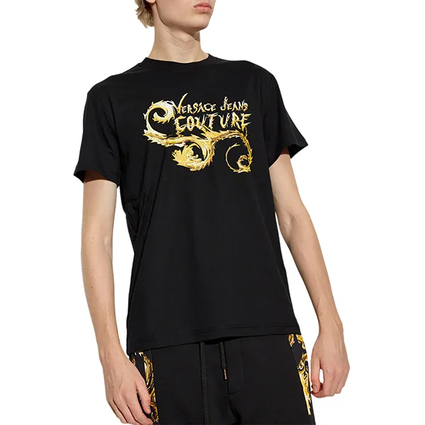 Áo Thun Nam Versace Jeans Couture Black TShirt With Logo 77GAHC00 CJ01C G89 Màu Đen Size S - Thời trang - Vua Hàng Hiệu
