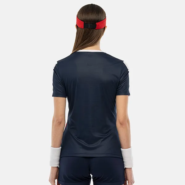Áo Thun Nữ Hydrogen Pickleball Heritage Tech T-Shirt TT1021-137 Màu Trắng/Xanh/Đỏ Size XS