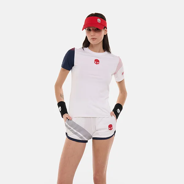 Áo Thun Nữ Hydrogen Pickleball Sport Stripes Tech T-Shirt TT1005-L85 Màu Trắng Size XS