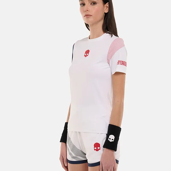 Áo Thun Nữ Hydrogen Pickleball Sport Stripes Tech T-Shirt TT1005-L85 Màu Trắng Size XS
