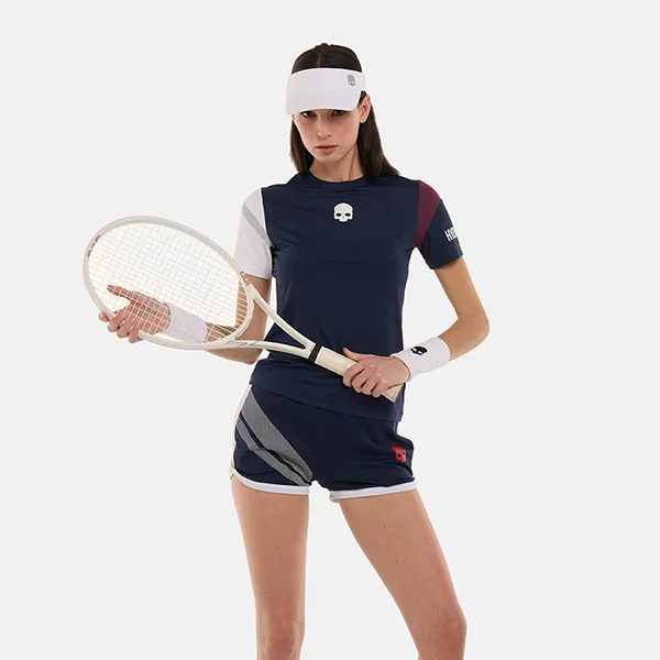 Áo Thun Nữ Hydrogen Pickleball Sport Stripes Tech T-Shirt TT1005-L86 Màu Xanh Dương Size S