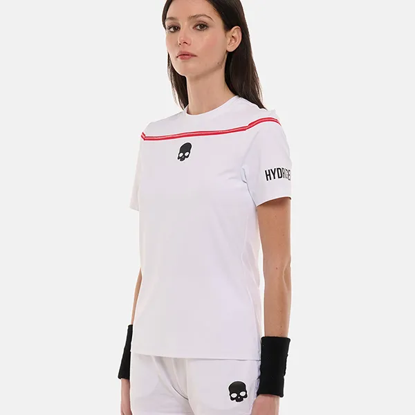 Áo Thun Nữ Hydrogen Pickleball Zig Zag Tape Tech T-Shirt TT1004-125 Màu Trắng - Đỏ Size XS