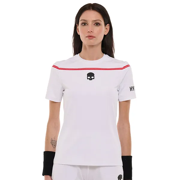 Áo Thun Nữ Hydrogen Pickleball Zig Zag Tape Tech T-Shirt TT1004-125 Màu Trắng - Đỏ Size XS