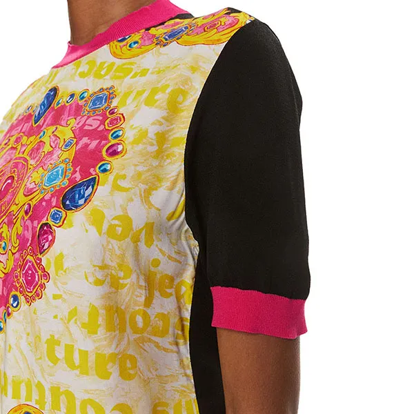 Áo Thun Nữ Versace Jeans Couture T-Shirt 76HAFM19 CM25N 899 Màu Đen - Vàng Size S - Thời trang - Vua Hàng Hiệu
