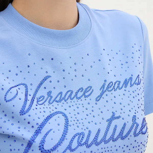 Áo Thun Nữ Versace Jeans Couture T-Shirt 76HAH6A8 J0020 261 Màu Xanh Nhạt Size XS - Thời trang - Vua Hàng Hiệu