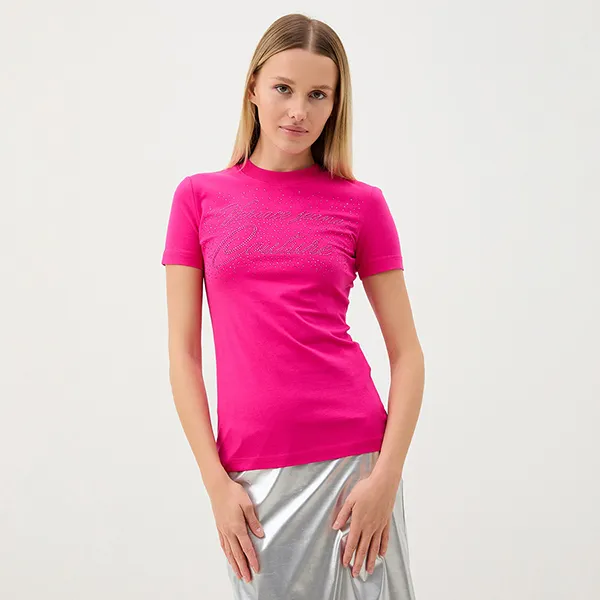 Áo Thun Nữ Versace Jeans Couture T-Shirt 76HAH6A8 J0020 401 Màu Hồng Size XS