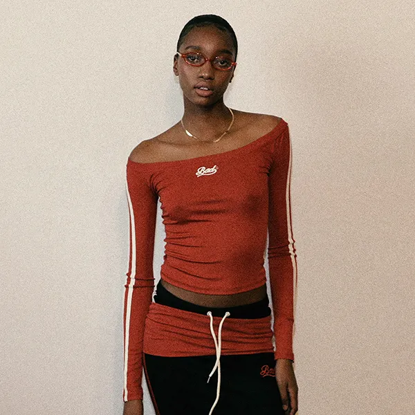 Áo Trễ Vai Nữ Badblood Barbara Off-Shoulder Top Red W-Tee24-044 Màu Đỏ Size S - Thời trang - Vua Hàng Hiệu