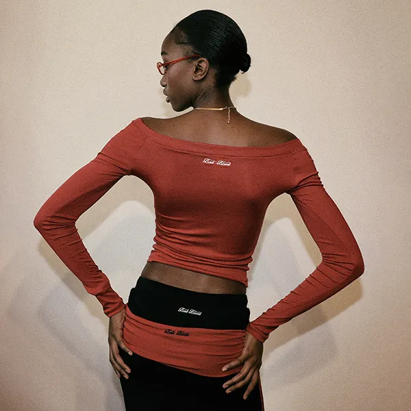 Áo Trễ Vai Nữ Badblood Barbara Off-Shoulder Top Red W-Tee24-044 Màu Đỏ Size S - Thời trang - Vua Hàng Hiệu