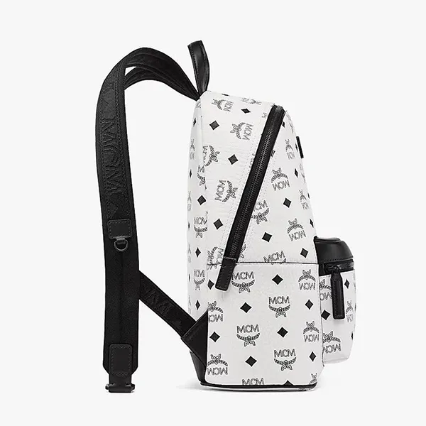 Balo MCM Small Stark Backpack In Visetos White Màu Trắng
