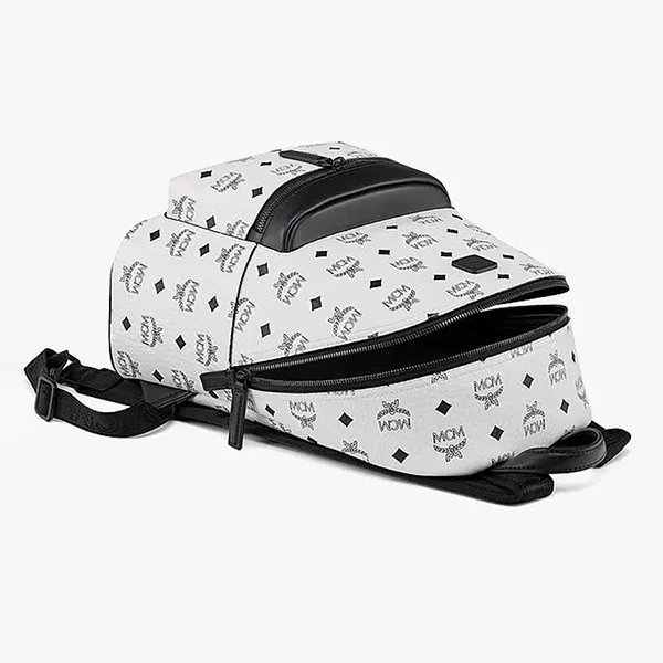Balo MCM Small Stark Backpack In Visetos White Màu Trắng