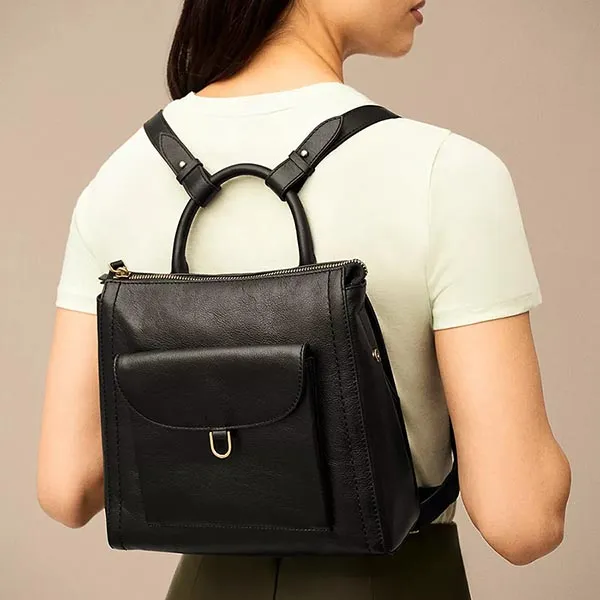 Balo Nữ Fossil Parker Leather Small Backpack ZB1797001 Màu Đen