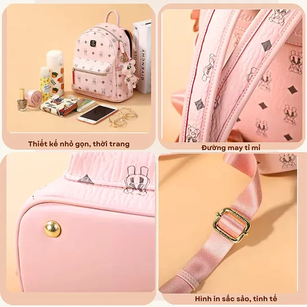 Balo Nữ TTWN BEAR TN1268-2-F00 Màu Hồng Size M