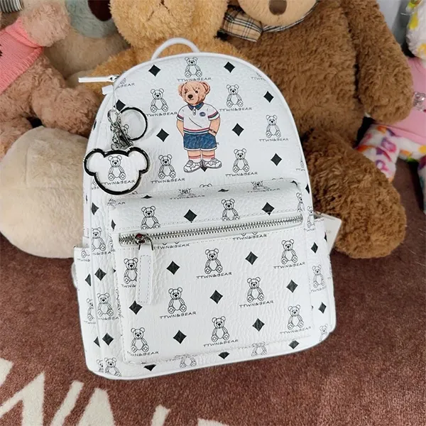 Balo Nữ TTWN BEAR TN3414-38830 Màu Trắng Họa Tiết Gấu Size S
