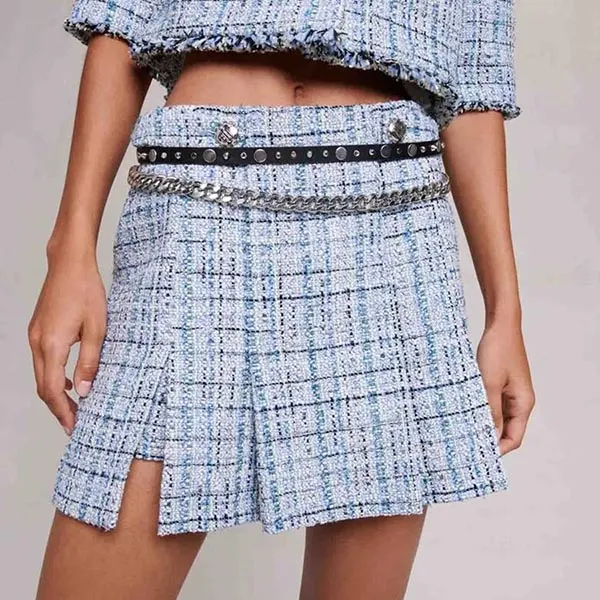 Chân váy Nữ Maje In Light Blue MFPJ001029 Màu Xanh Size 40 - Thời trang - Vua Hàng Hiệu