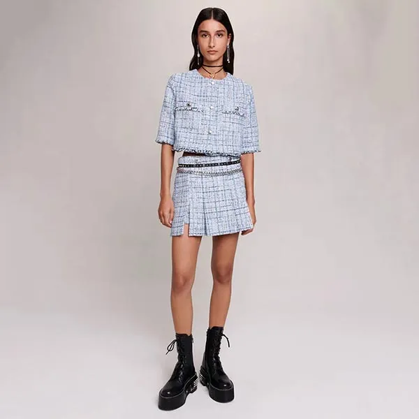 Chân váy Nữ Maje In Light Blue MFPJ001029 Màu Xanh Size 40 - Thời trang - Vua Hàng Hiệu