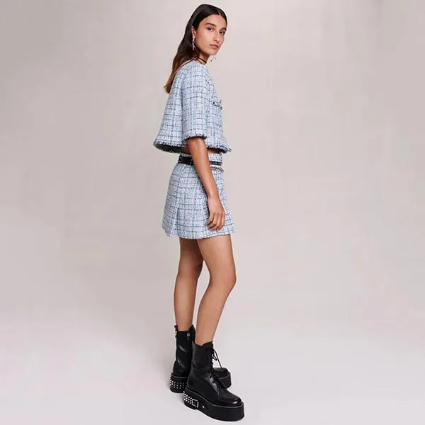 Chân váy Nữ Maje In Light Blue MFPJ001029 Màu Xanh Size 40 - Thời trang - Vua Hàng Hiệu