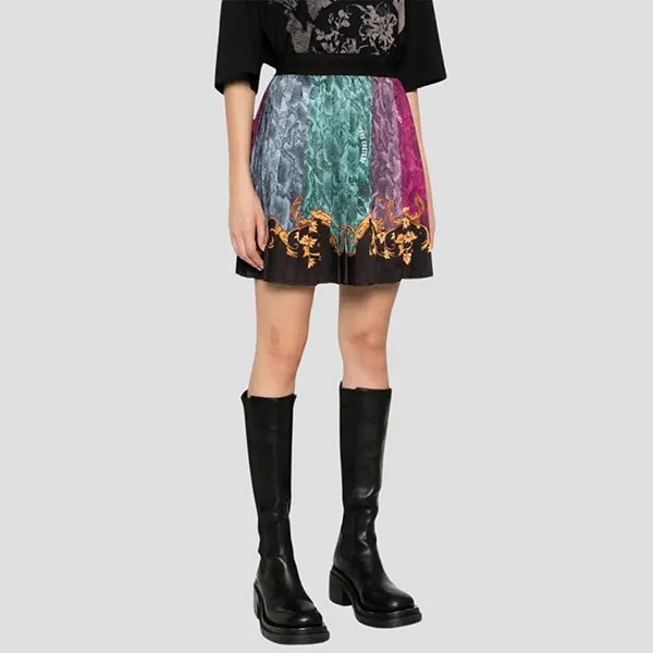 Chân Váy Nữ Versace Jeans Couture Black With Baroque Printed 77HAE8P1NS545477 Phối Màu Size 40 - Thời trang - Vua Hàng Hiệu