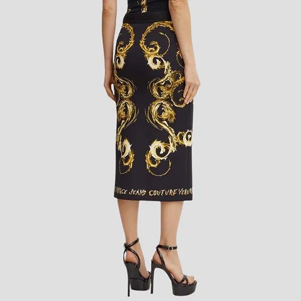 Chân Váy Nữ Versace Jeans Couture Black With Baroque Printed 77HAE8P6NS559G89 Màu Đen Vàng Size 40 - Thời trang - Vua Hàng Hiệu