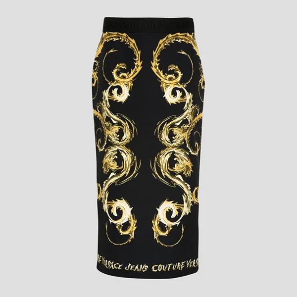 Chân Váy Nữ Versace Jeans Couture Black With Baroque Printed 77HAE8P6NS559G89 Màu Đen Vàng Size 40 - Thời trang - Vua Hàng Hiệu