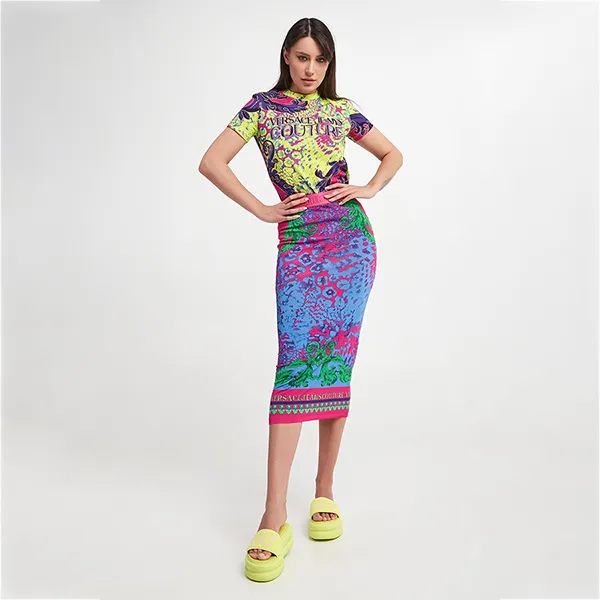 Chân Váy Versace Jeans Couture Midi Skirt Pink Regular 76HAE8P7 JS330 261 Màu Xanh Hồng Size 38 - Thời trang - Vua Hàng Hiệu