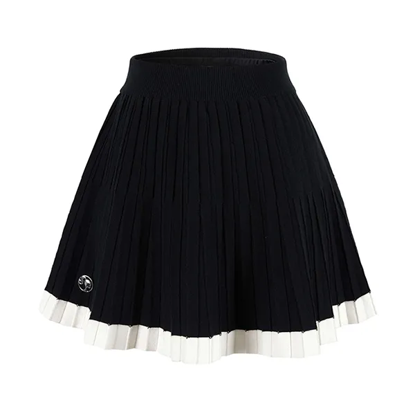Chân Váy Weird Market Barbie Kinited Pleated Skirt Black Beauty Màu Đen Trắng Size S