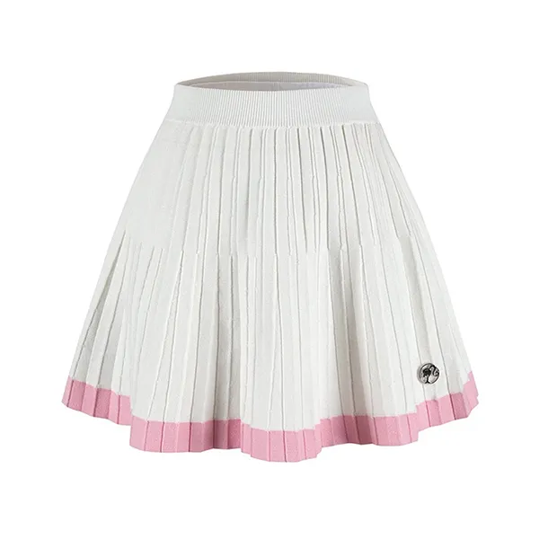 Chân Váy Weird Market Barbie Kinited Pleated Skirt Cloud Dancer Màu Trắng Hồng Size S