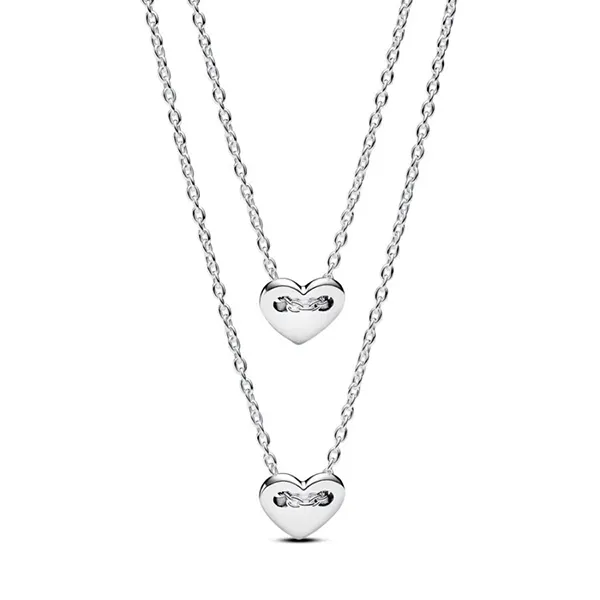 Dây Chuyền Nữ Pandora Forever & Always Splittable Heart Collier Necklaces 393207C00 Màu Bạc - Trang sức - Vua Hàng Hiệu