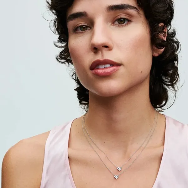 Dây Chuyền Nữ Pandora Forever & Always Splittable Heart Collier Necklaces 393207C00 Màu Bạc - Trang sức - Vua Hàng Hiệu