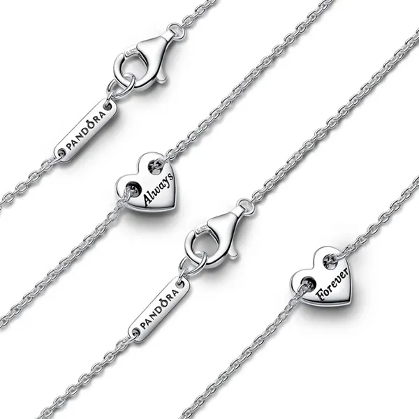 Dây Chuyền Nữ Pandora Forever & Always Splittable Heart Collier Necklaces 393207C00 Màu Bạc - Trang sức - Vua Hàng Hiệu