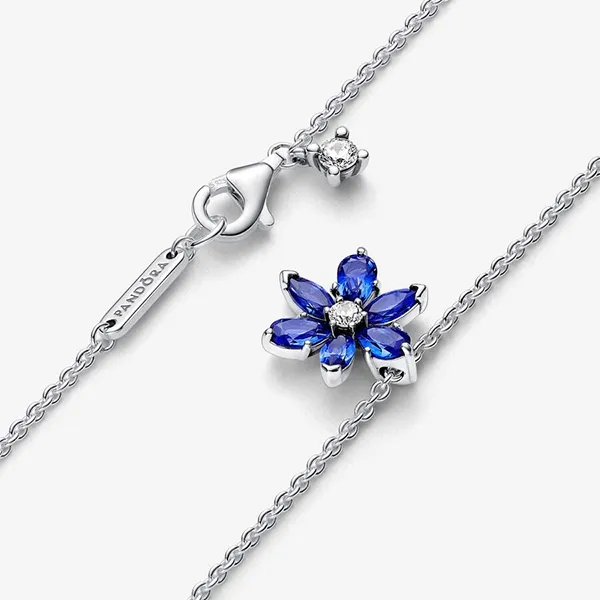 Dây Chuyền Nữ Pandora Sparkling Blue Herbarium Cluster Pendant Necklace 392387C02 Màu Bạc Xanh