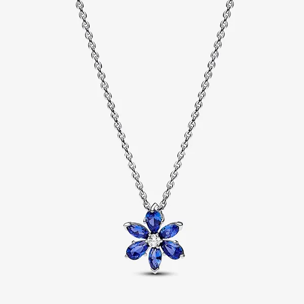 Dây Chuyền Nữ Pandora Sparkling Blue Herbarium Cluster Pendant Necklace 392387C02 Màu Bạc Xanh