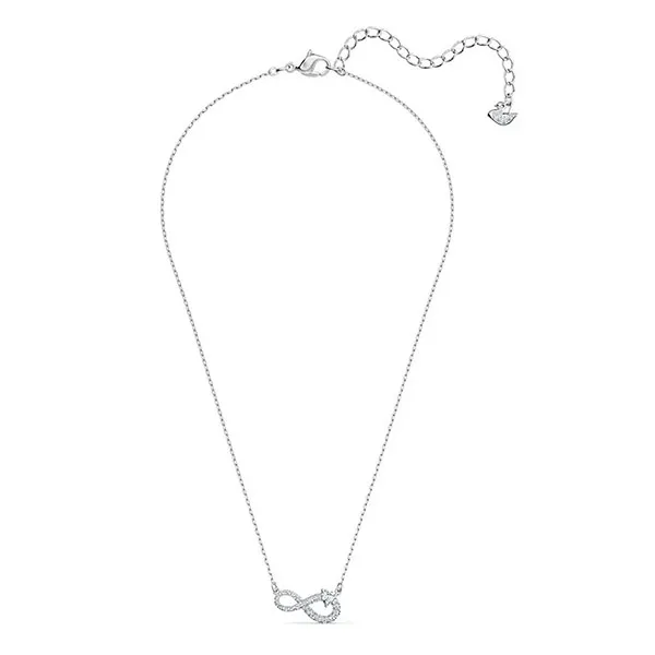 Dây Chuyền Nữ Swarovski Infinity Necklace Infinity, White, Rhodium Plated 5520576 Màu Bạc (Box Hồng)