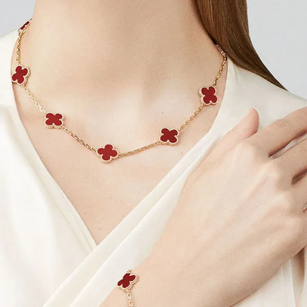Dây Chuyền Nữ Jewery Luxury Vintage Alhambra Necklace, 10 Motifs 18K Yellow Gold Màu Vàng Gold 27g Size 15mm - Trang sức - Vua Hàng Hiệu